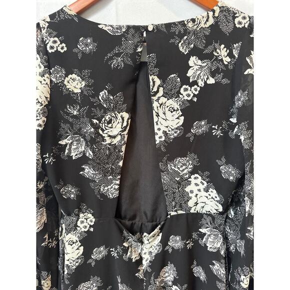 Forever 21 Contemporary Black Floral Minidress Size M - Picture 2 of 7